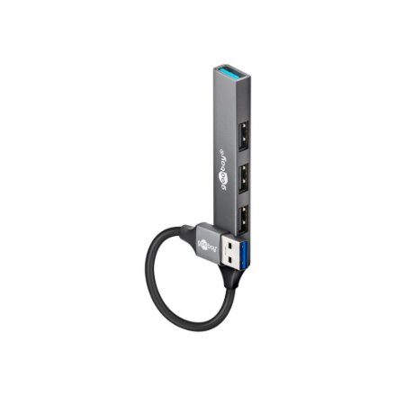 Goobay Slim 4-Port USB Hub, USB-A to USB-A, 5 Gbit/s , 74456