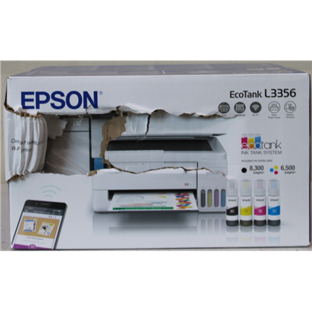 SALE OUT. Epson EcoTank L3356 Multifunctional Printer , SALE OUT. , Epson EcoTank , L3356 , Inkjet , Colour , Multifuction Printer , A4 , Wi-Fi , White , DAMAGED PACKAGING