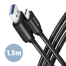 AXAGON Data and charging USB 3.2 Gen1 cable, 1.5 m , BUCM3-AM15AB , USB Type C - USB Type A