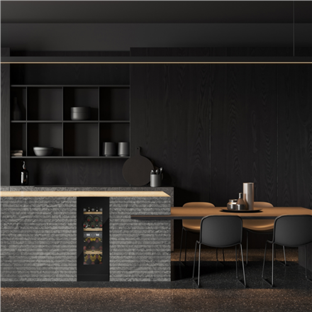 Caso Wine cooler , WineDeluxe WDU 18 , Energy efficiency class F , Built-in , Bottles capacity 18 , Black