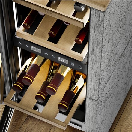 Caso Wine cooler , WineDeluxe WDU 18 , Energy efficiency class F , Built-in , Bottles capacity 18 , Black