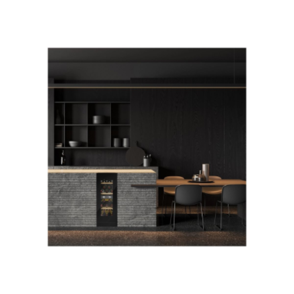 07719 Caso Wine cooler , WineDeluxe WDU 18 , Energy efficiency class F , Built-in , Bottles capacity 18 , Black