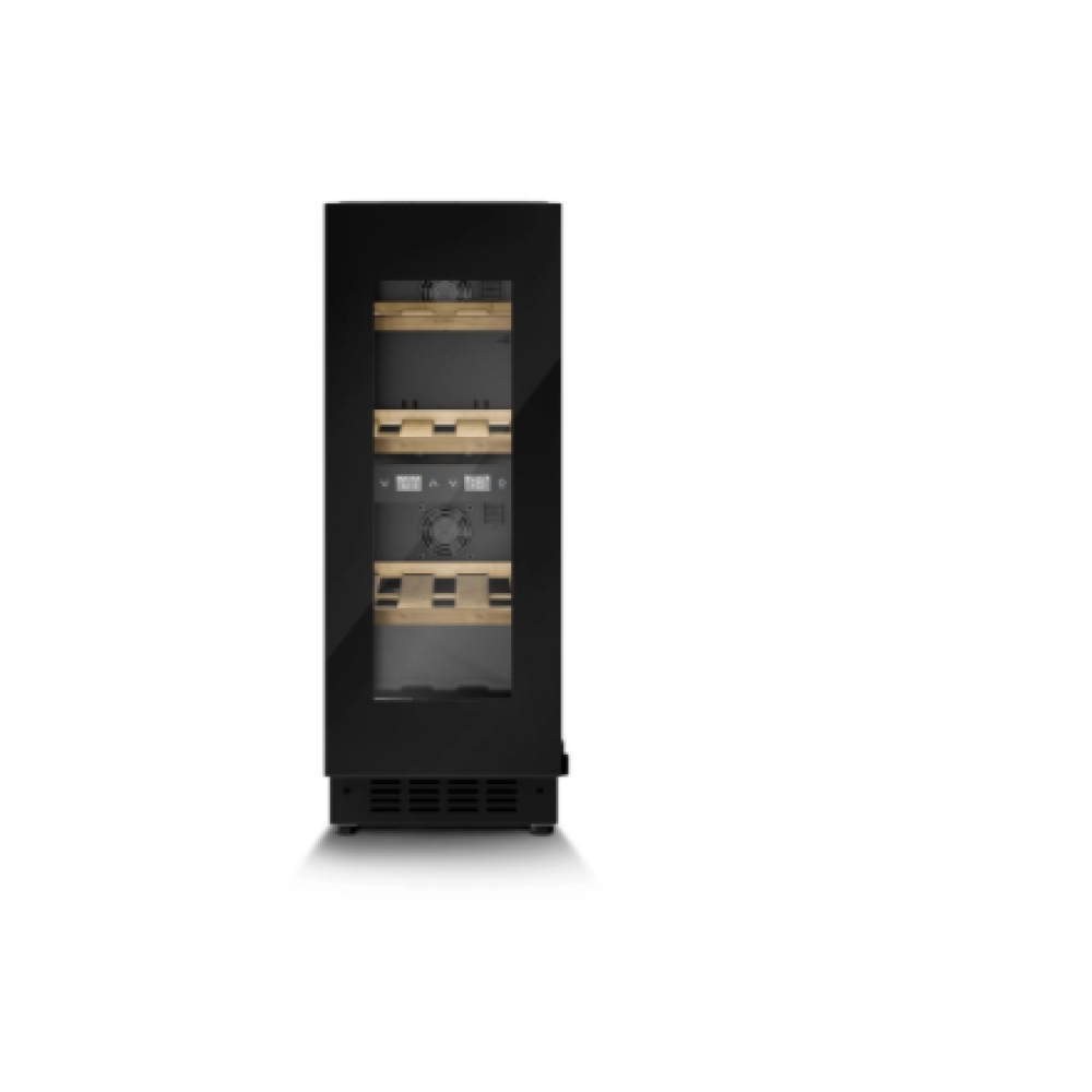 07719 Caso Wine cooler , WineDeluxe WDU 18 , Energy efficiency class F , Built-in , Bottles capacity 18 , Black
