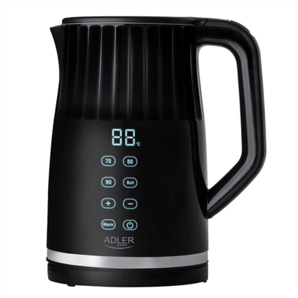 Adler Kettle with LED display , AD 1350 , Electric , 2200 W , 1.7 L , Stainless Steel , 360° rotational base , Black