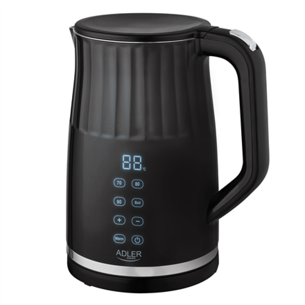 Adler Kettle with LED display , AD 1350 , Electric , 2200 W , 1.7 L , Stainless Steel , 360° rotational base , Black