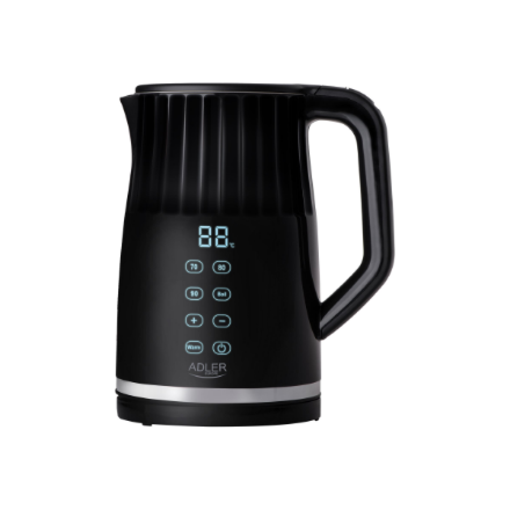 Adler Kettle with LED display , AD 1350 , Electric , 2200 W , 1.7 L , Stainless Steel , 360° rotational base , Black