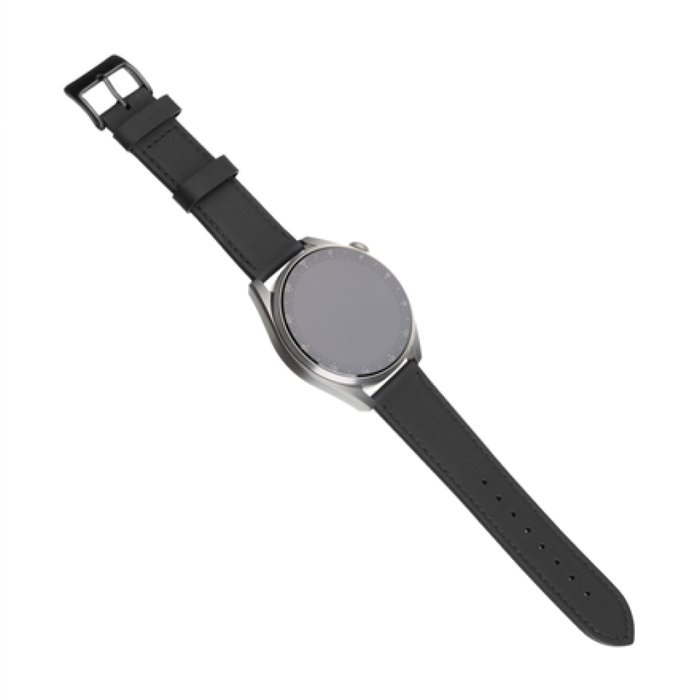 Fixed , Leather Strap with Quick Release 22mm for Smartwatch , Black