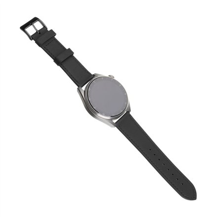 Fixed , Leather Strap with Quick Release 22mm for Smartwatch , Black