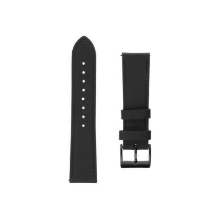 Fixed , Leather Strap with Quick Release 22mm for Smartwatch , Black