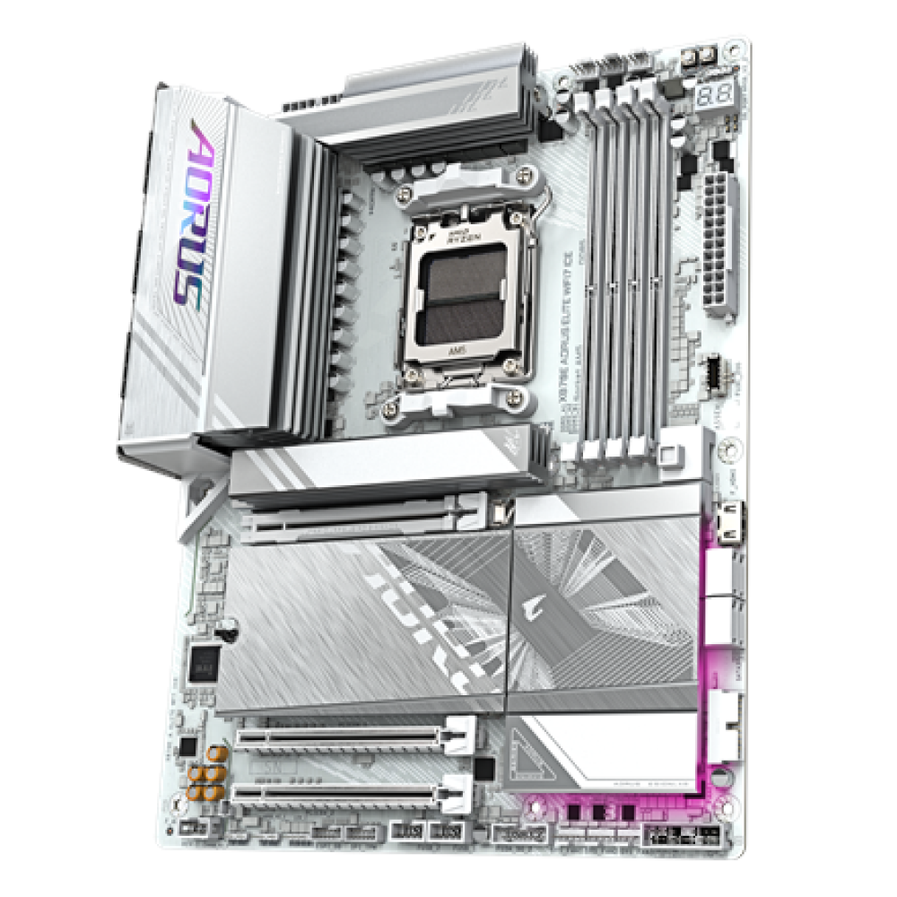 Gigabyte X870E AORUS ELITE WIFI7 ICE , Processor family AMD , Processor socket AM5 , DDR5 , Supported hard disk drive interfaces SATA, M.2 , Number of SATA connectors 4