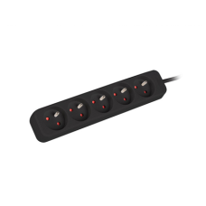 Power strip outlets for UPS system, 1m , PS0-05E-0100-IEC-BK , Sockets quantity 5
