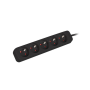Power strip outlets for UPS system, 1m , PS0-05E-0100-IEC-BK , Sockets quantity 5