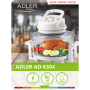 Adler , Convection oven , AD 6304 , Power 1300 W , Capacity (max) 12 L , White