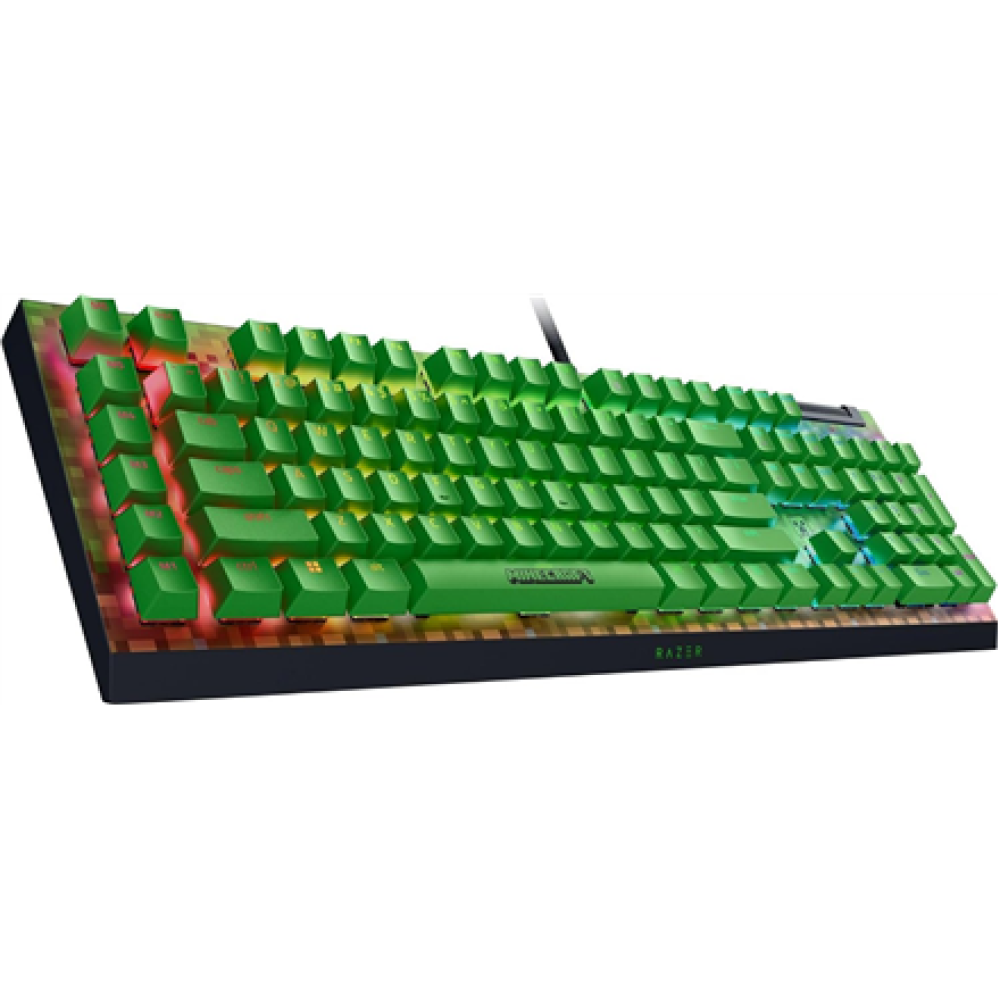 Razer BlackWidow V4 X , Gaming keyboard , Wired , US , Minecraft Edition , Razer Green Mechanical Switches (Clicky)