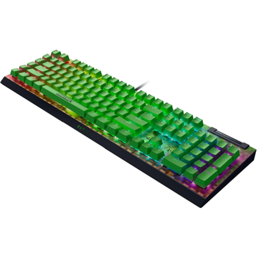 Razer BlackWidow V4 X , Gaming keyboard , Wired , US , Minecraft Edition , Razer Green Mechanical Switches (Clicky)