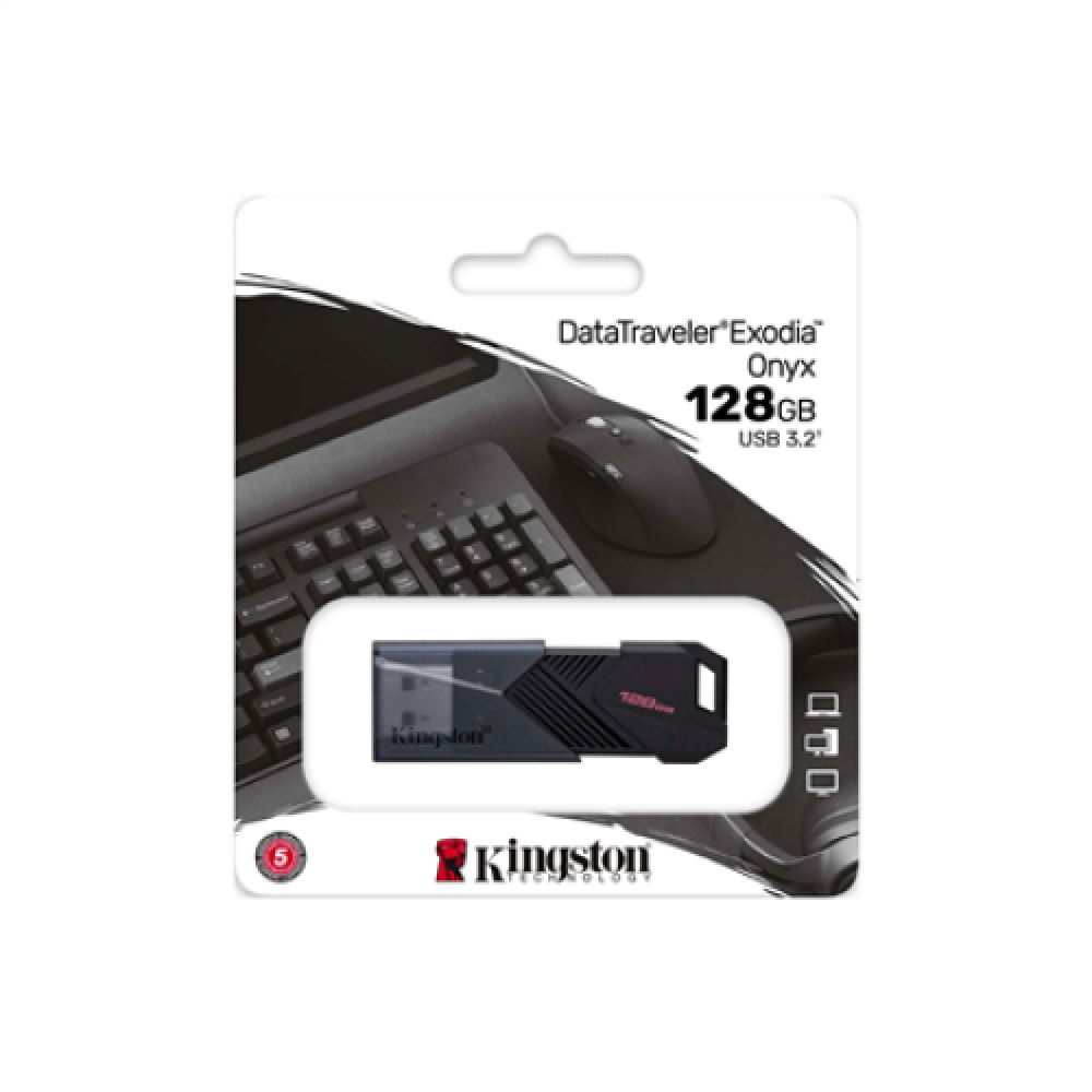 Kingston , DataTraveler , Exodia Onyx , 128 GB , USB 3.2 , Black