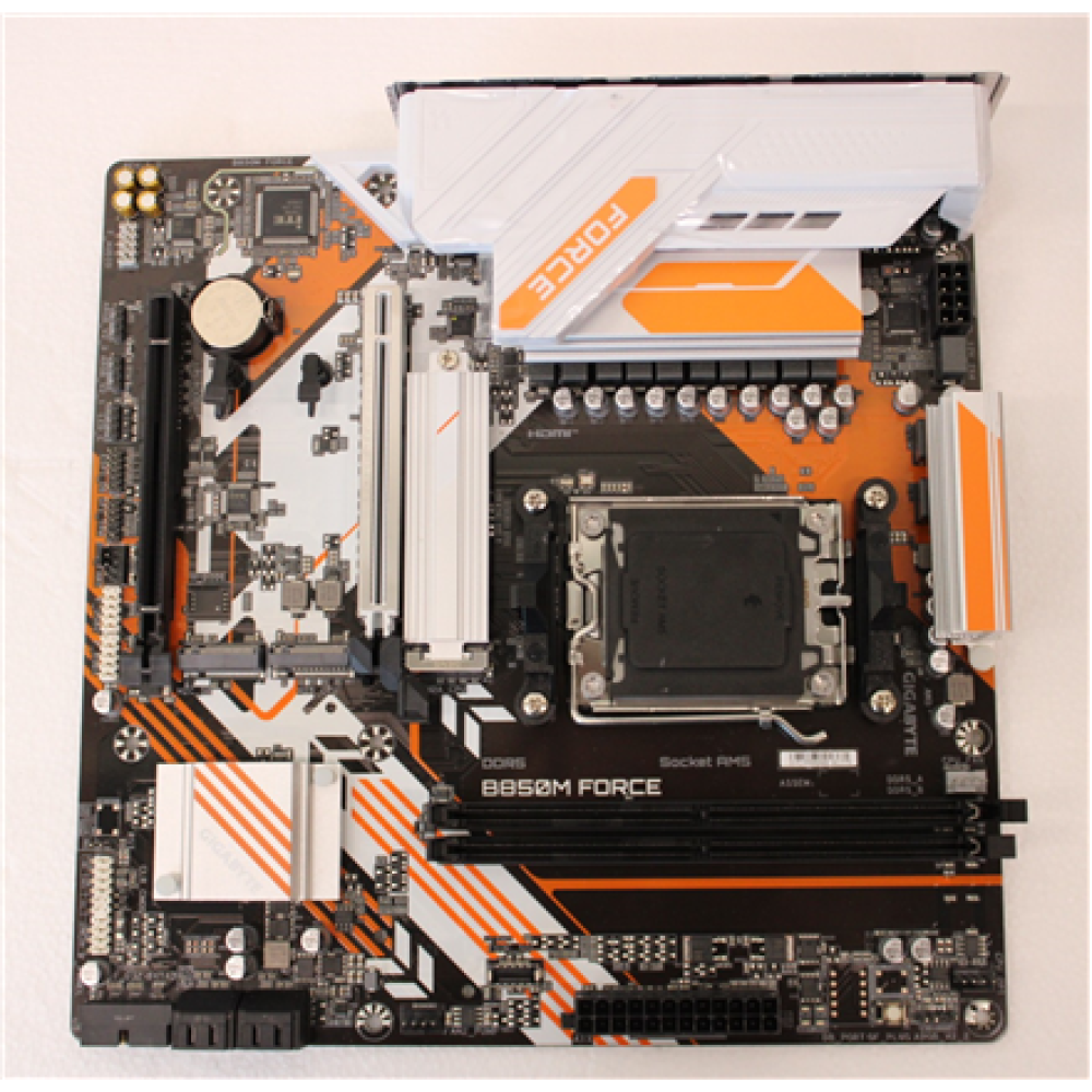 SALE OUT. , Gigabyte B850M FORCE (rev. 1.0) , Processor family AMD , Processor socket AM5 , DDR5 , Supported hard disk drive interfaces SATA, M.2 , Number of SATA connectors 4 , REFURBISHED, WITHOUT ORIGINAL PACKAGING AND ACCESSORIES, ONLY BACK PANEL INCL