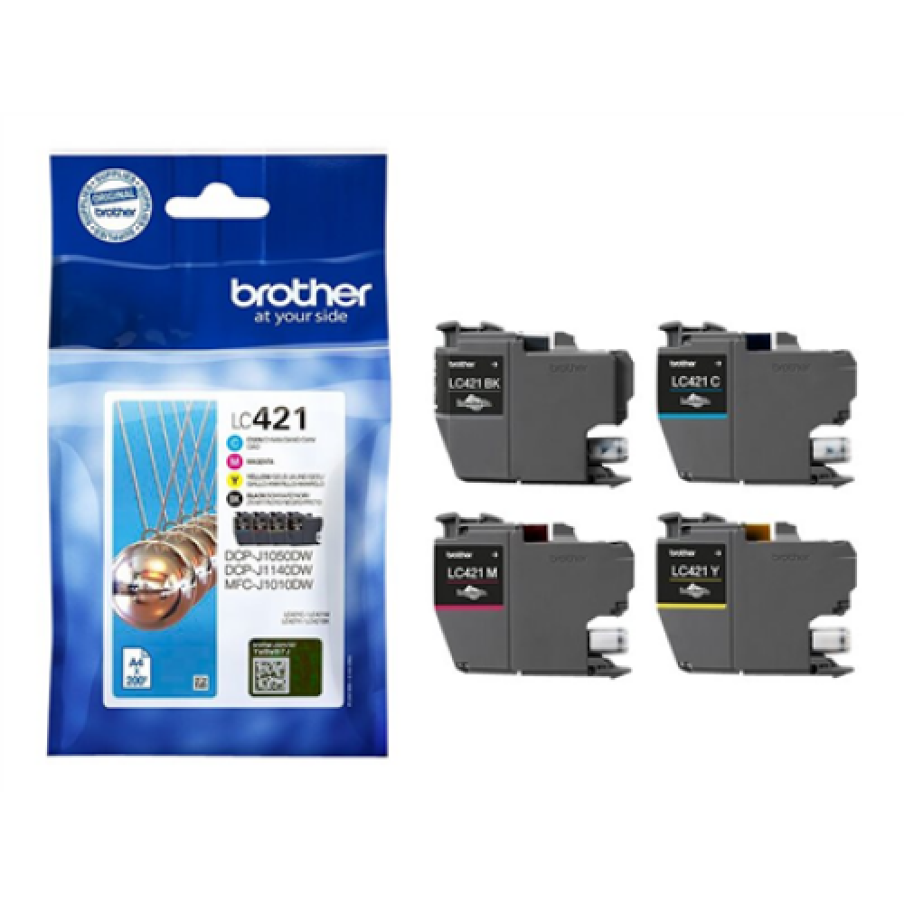 Brother LC421VALDR , Ink Cartridges , Black, cyan, magenta, yellow