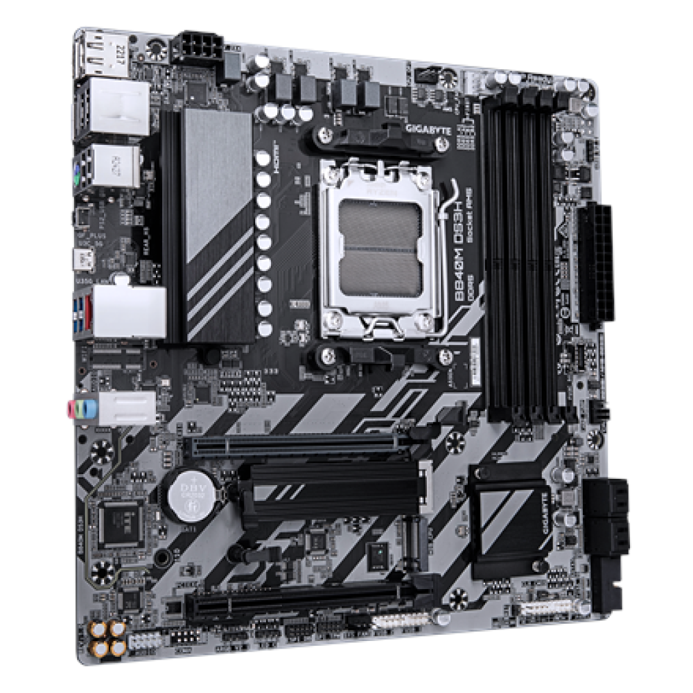 Gigabyte B840M DS3H , Processor family AMD , Processor socket AM5 , DDR5 , Supported hard disk drive interfaces SATA, M.2 , Number of SATA connectors 4