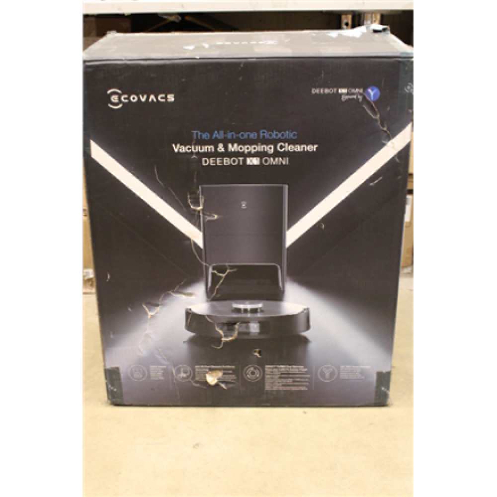 SALE OUT. Ecovacs Robotic Vacuum Cleaner DEEBOT X1 OMNI Wet&Dry Operating time (max) 180 min Lithium Ion 5200 mAh Dust capacity 0.4 + 3 L 5000 Pa Black/Silver Battery warranty 12 month(s) DAMAGED PACKAGING, USED, SCRATCHED, DIRTY