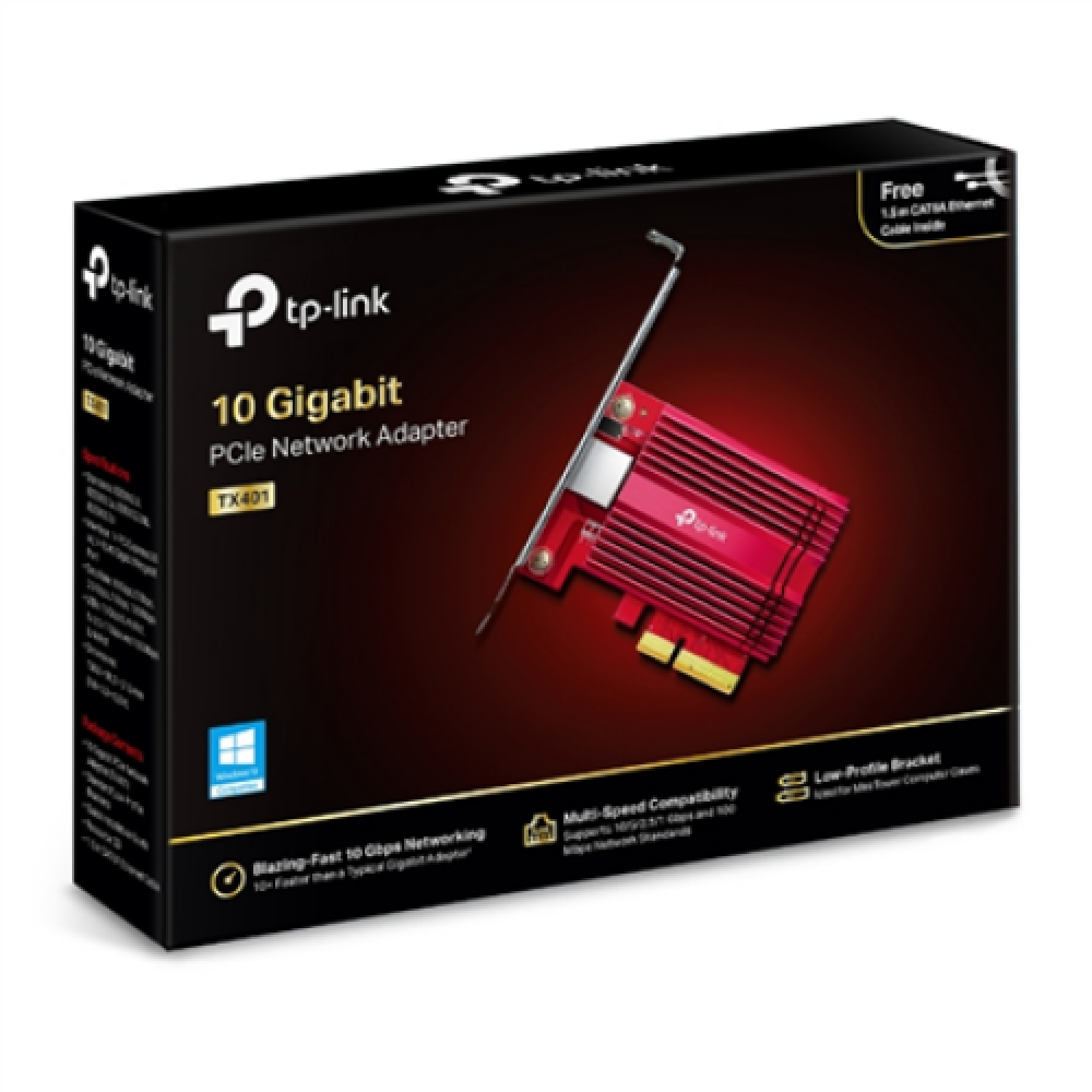 TP-LINK , TX401 , 10/100/1000 Mbit/s , 1× PCI Express 3.0 x4, 1× RJ45 Gigabit/Megabit Port