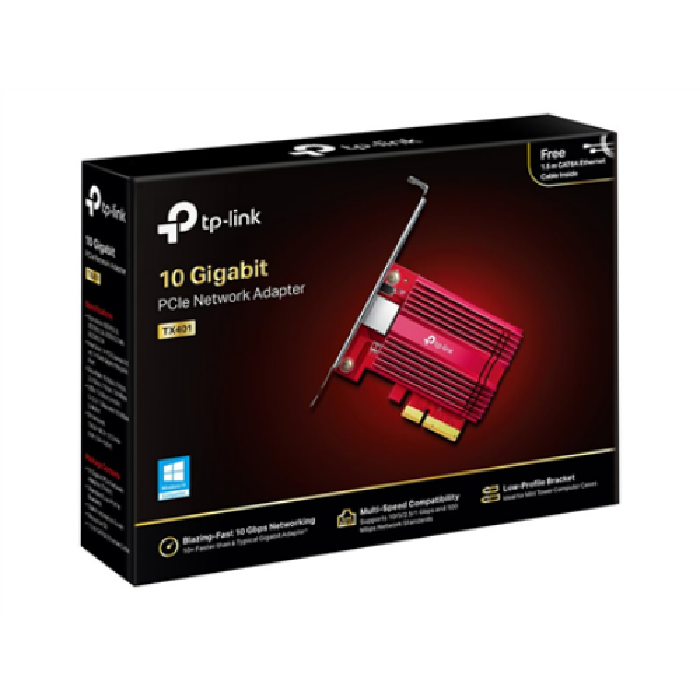 TP-LINK , TX401 , 10/100/1000 Mbit/s , 1× PCI Express 3.0 x4, 1× RJ45 Gigabit/Megabit Port