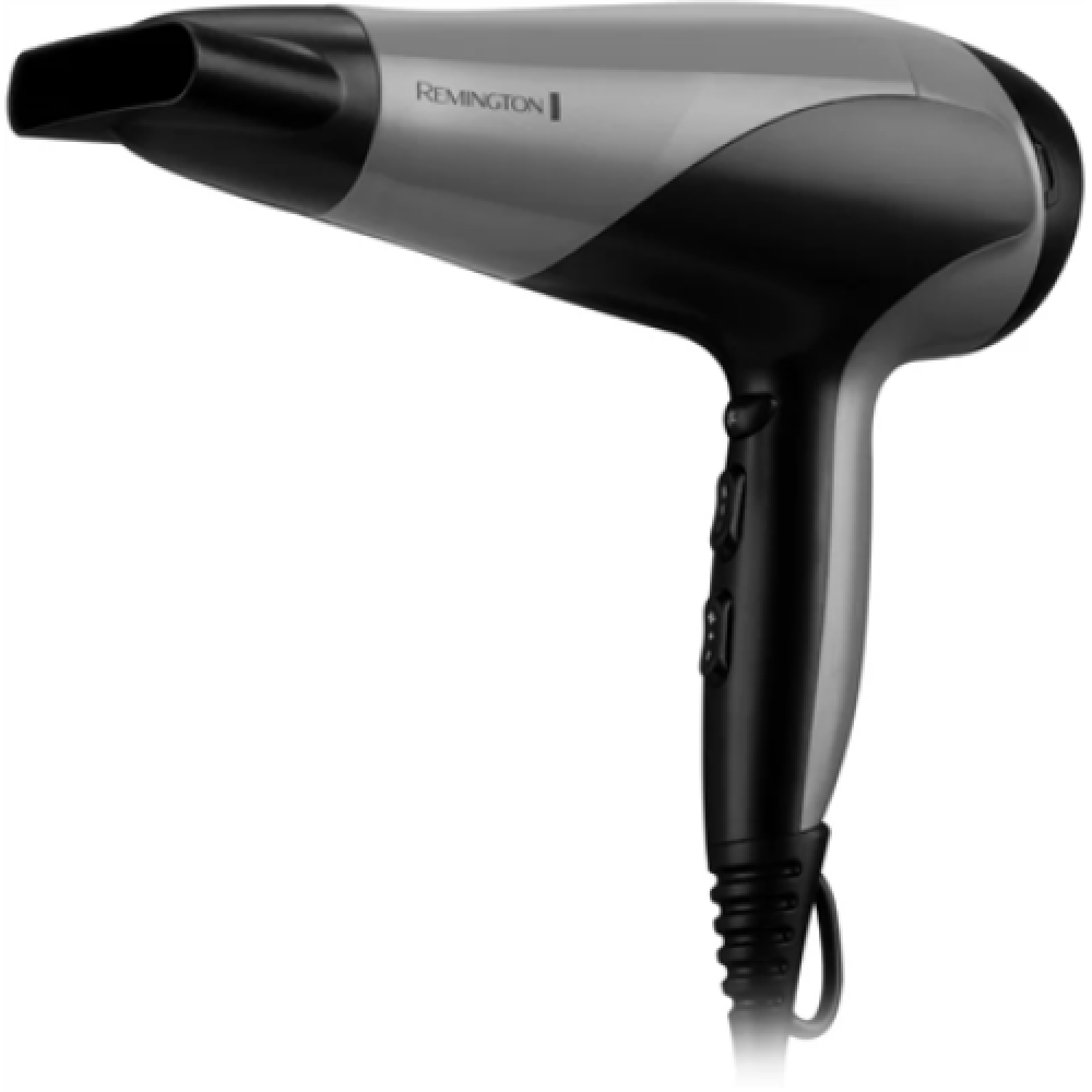 Remington Hair Dryer , D3190S , 2200 W , Number of temperature settings 3 , Ionic function , Diffuser nozzle , Grey/Black