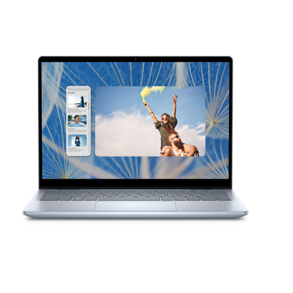 Dell Inspiron 14 2in1 , Ice Blue , 14 , Touchscreen , FHD+ , 1920 x 1200 pixels , Intel Core 7 , 150U , 16 GB , DDR5 , Solid-state drive capacity 1000 GB , Intel Graphics , Windows 11 Home , 802.11ax , Keyboard language English , Keyboard backlit , Warran