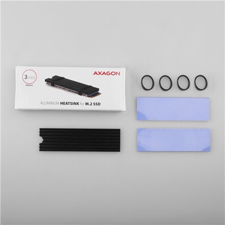 AXAGON Passive aluminum heatsink for all M.2 SSDs, size 2280, high 3 mm , CLR-M2L3