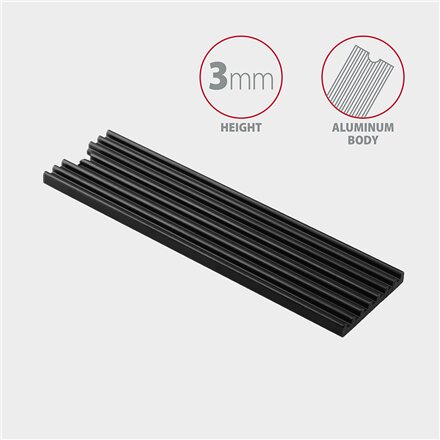 AXAGON Passive aluminum heatsink for all M.2 SSDs, size 2280, high 3 mm , CLR-M2L3