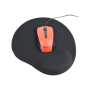 Gembird , Gel mouse pad with wrist support , Ergonomic mouse pad , 240 x 220 x 4 mm , Black