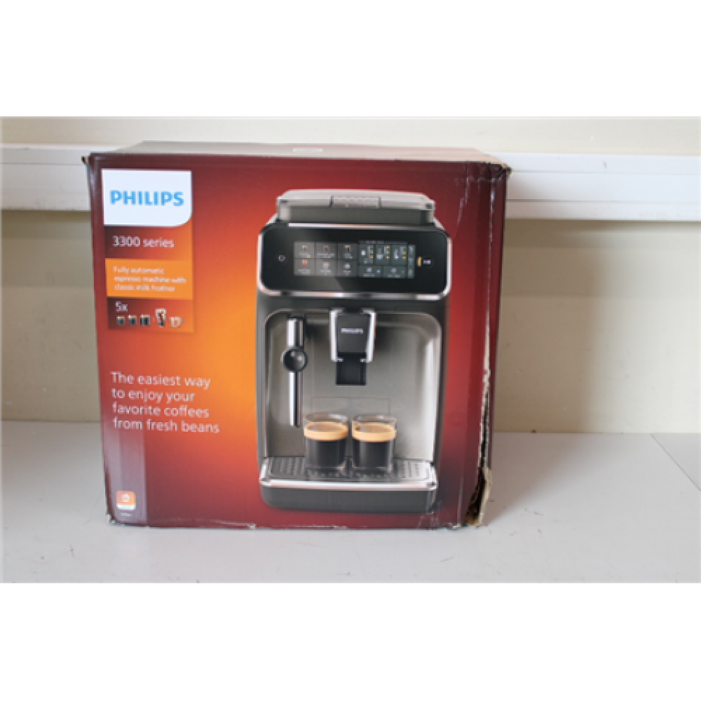 SALE OUT. Philips EP3321/40 Espresso Coffee maker, Black , Philips Espresso Coffee Maker , EP3321/40 , Pump pressure 15 bar , Built-in milk frother , Fully Automatic , 1500 W , Black , DAMAGED PACKAGING