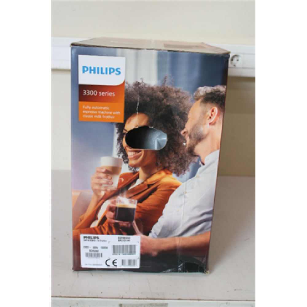 SALE OUT. Philips EP3321/40 Espresso Coffee maker, Black , Philips Espresso Coffee Maker , EP3321/40 , Pump pressure 15 bar , Built-in milk frother , Fully Automatic , 1500 W , Black , DAMAGED PACKAGING