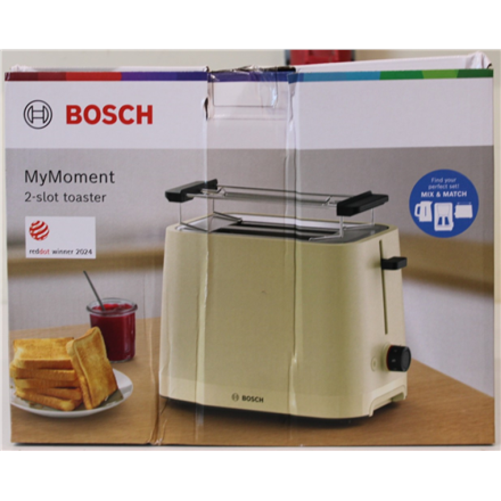 SALE OUT. Bosch TAT3M127 MyMoment Compact toaster, 950 W, 2 slots, Beige , SALE OUT. Compact Toaster , TAT3M127 MyMoment , Number of slots 2 , Housing material Plastic , Beige , DAMAGED PACKAGING AND ITEM BODY (EDGE)