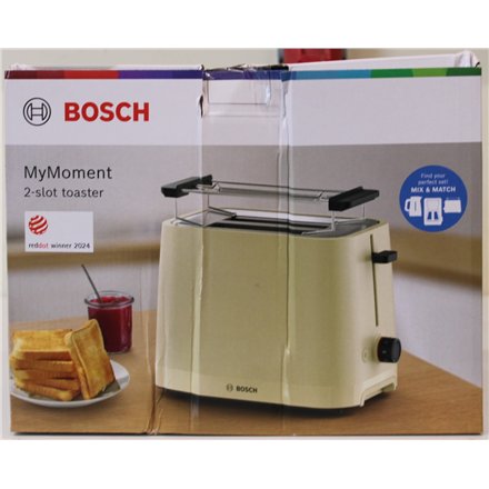 SALE OUT. Bosch TAT3M127 MyMoment Compact toaster, 950 W, 2 slots, Beige , SALE OUT. Compact Toaster , TAT3M127 MyMoment , Number of slots 2 , Housing material Plastic , Beige , DAMAGED PACKAGING AND ITEM BODY (EDGE)
