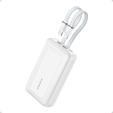 Anker , Power Bank , A1680H21 , 10000 mAh , USB-C 30W, Lightning 27W , Built-In USB-C and Lightning Cables , White