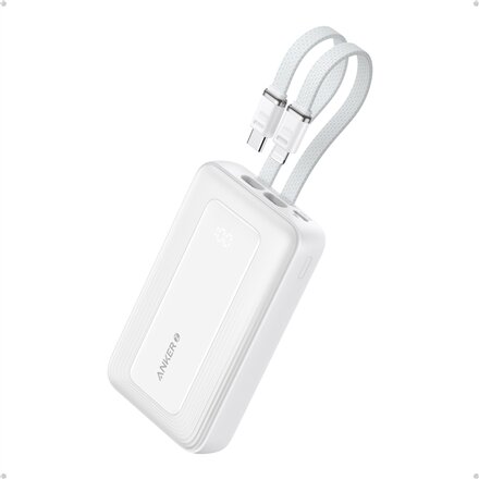 Anker , Power Bank , A1680H21 , 10000 mAh , USB-C 30W, Lightning 27W , Built-In USB-C and Lightning Cables , White