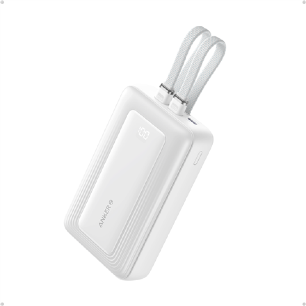 Anker , Power Bank , A1680H21 , 10000 mAh , USB-C 30W, Lightning 27W , Built-In USB-C and Lightning Cables , White