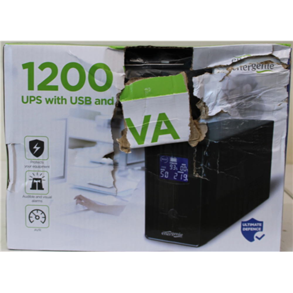 SALE OUT. Energenie UPS with USB and LCD display, 1200 VA, black , EnerGenie , UPS with USB and LCD display, Black , 1200 VA , DAMAGED PACKAGING