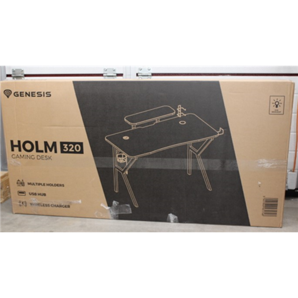 SALE OUT. , Genesis , Gaming Desk , Holm 320 RGB , White , UNPACKED, DAMAGED PACKAGING, SCRATCHED DESK TOP , 24 month(s)