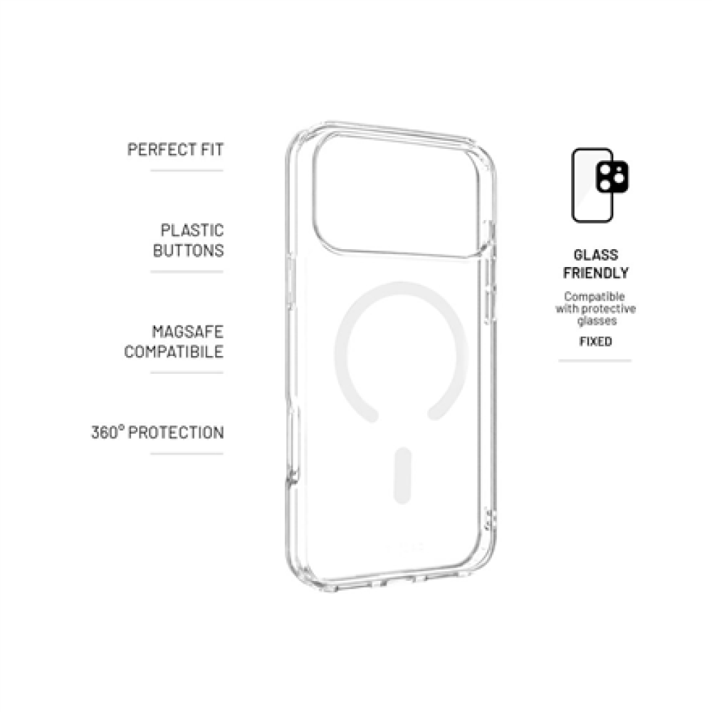 Fixed Back cover , Apple , iPhone 17 Pro Max , TPU/PC , Transparent , MagPure