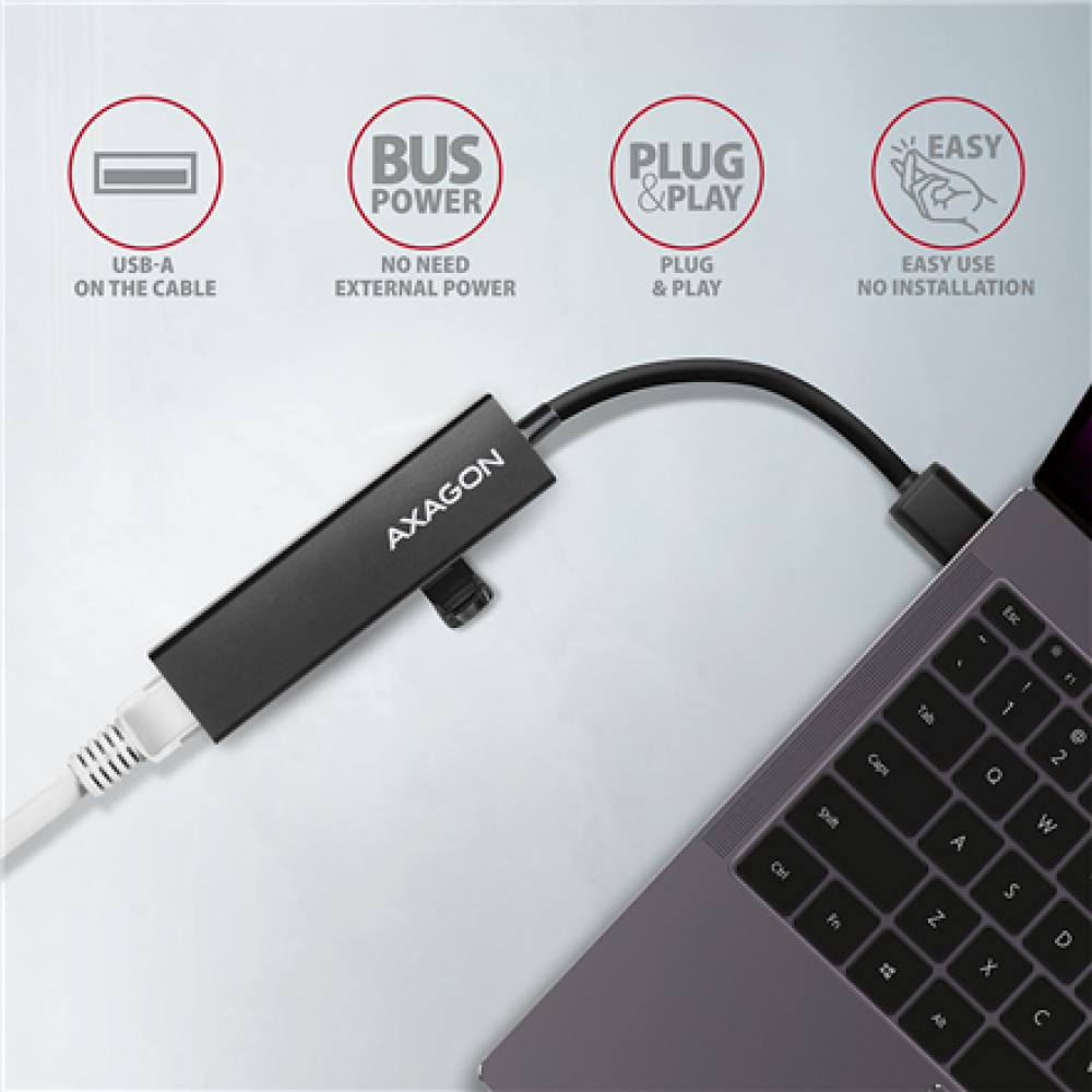 AXAGON SuperSpeed USB-A Hub and Gigabit LAN , HMA-GL3A