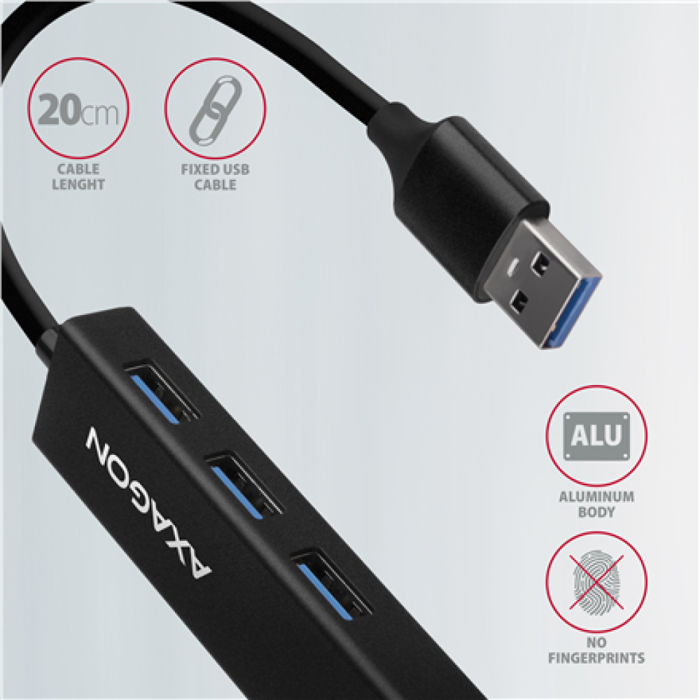 AXAGON SuperSpeed USB-A Hub and Gigabit LAN , HMA-GL3A