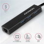 AXAGON SuperSpeed USB-A Hub and Gigabit LAN , HMA-GL3A
