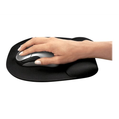 Fellowes , Mouse pad with wrist pillow , 202 x 235 x 25.4 mm , Black