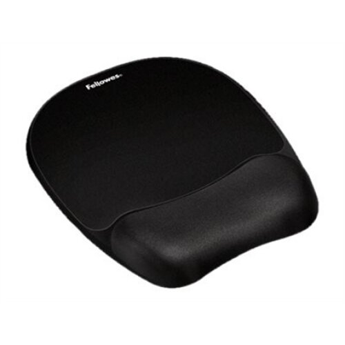 Fellowes , Mouse pad with wrist pillow , 202 x 235 x 25.4 mm , Black