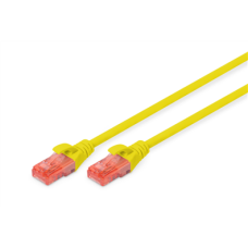 Digitus , Patch cord , CAT 6 U-UTP , PVC AWG 26/7 , 2 m , Yellow , Modular RJ45 (8/8) plug