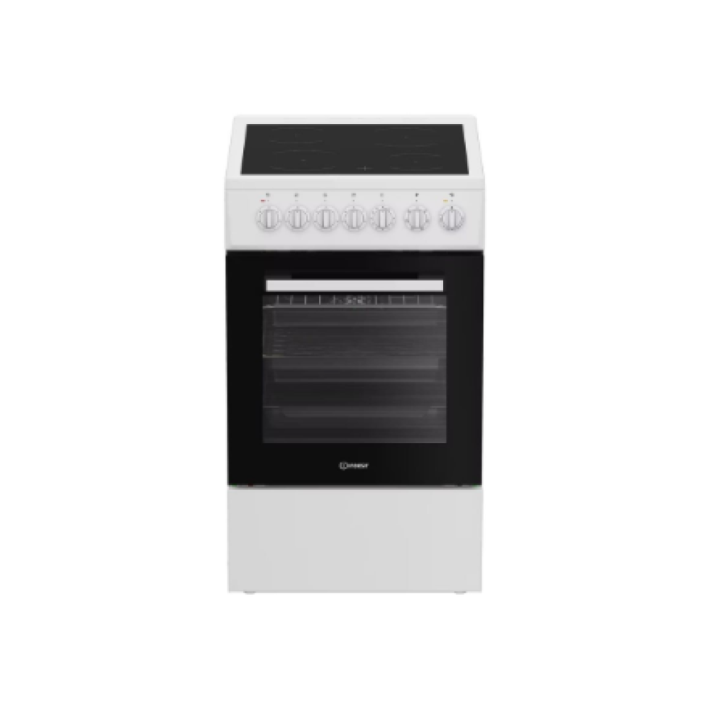 INDESIT Cooker , IS5V5GSW/P , Hob type Ceramic , Oven type Electric , White , Width 50 cm , Depth 60 cm , 55 L