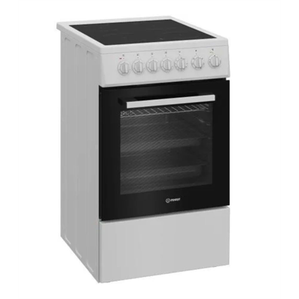 INDESIT Cooker , IS5V5GSW/P , Hob type Ceramic , Oven type Electric , White , Width 50 cm , Depth 60 cm , 55 L
