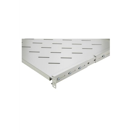 SOMI Networks , Depth Adjustable Telescopic Shelf for Cabinet Depths 600, 800 , 1U-45-G-Slide , Gray , 1U fixed on four 19” mounting profiles; Max load 50kg , Depth: 45 cm